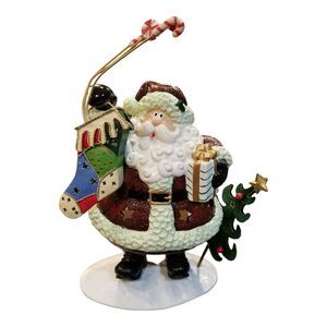 RARE Vintage 2004 Fitz Floyd Adventures of Santa Candy Canes Luminary Tealight